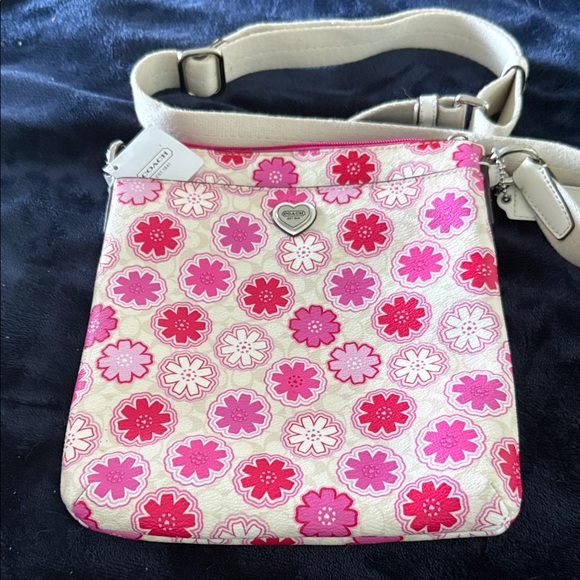 Coach Pink and Cream Floral Crossbody Bag - Picture 1 of 5
